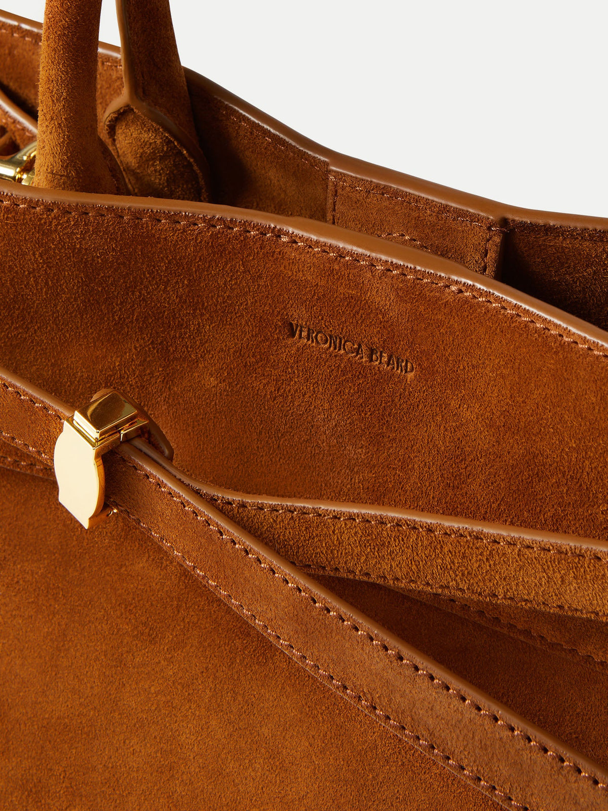 Veronica Beard | Veronica Beard Suede Dash Bag in Tobacco Brown Tobacco