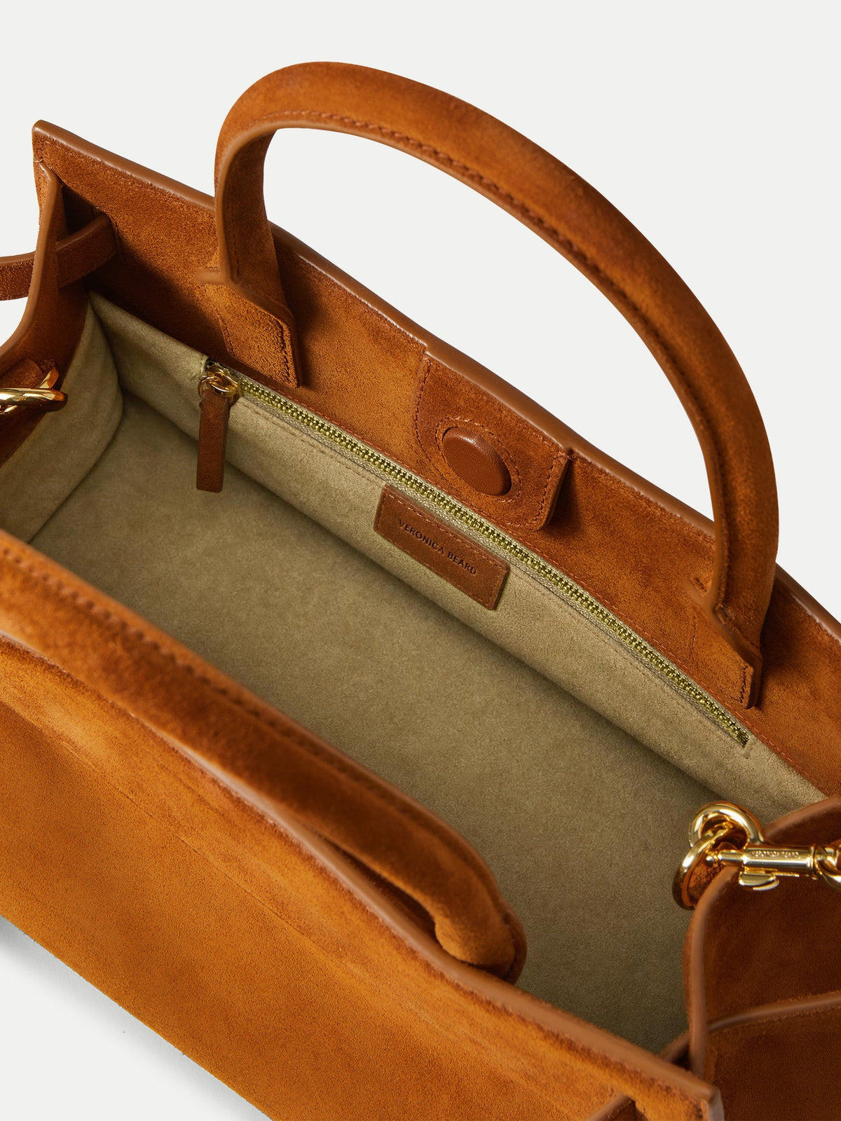 Veronica Beard | Veronica Beard Suede Dash Bag in Tobacco Brown Tobacco