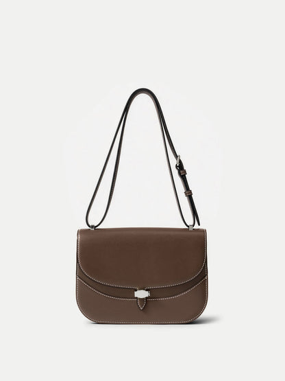 Veronica Beard | Dash Saddle Bag in Brown Leather Whiskey