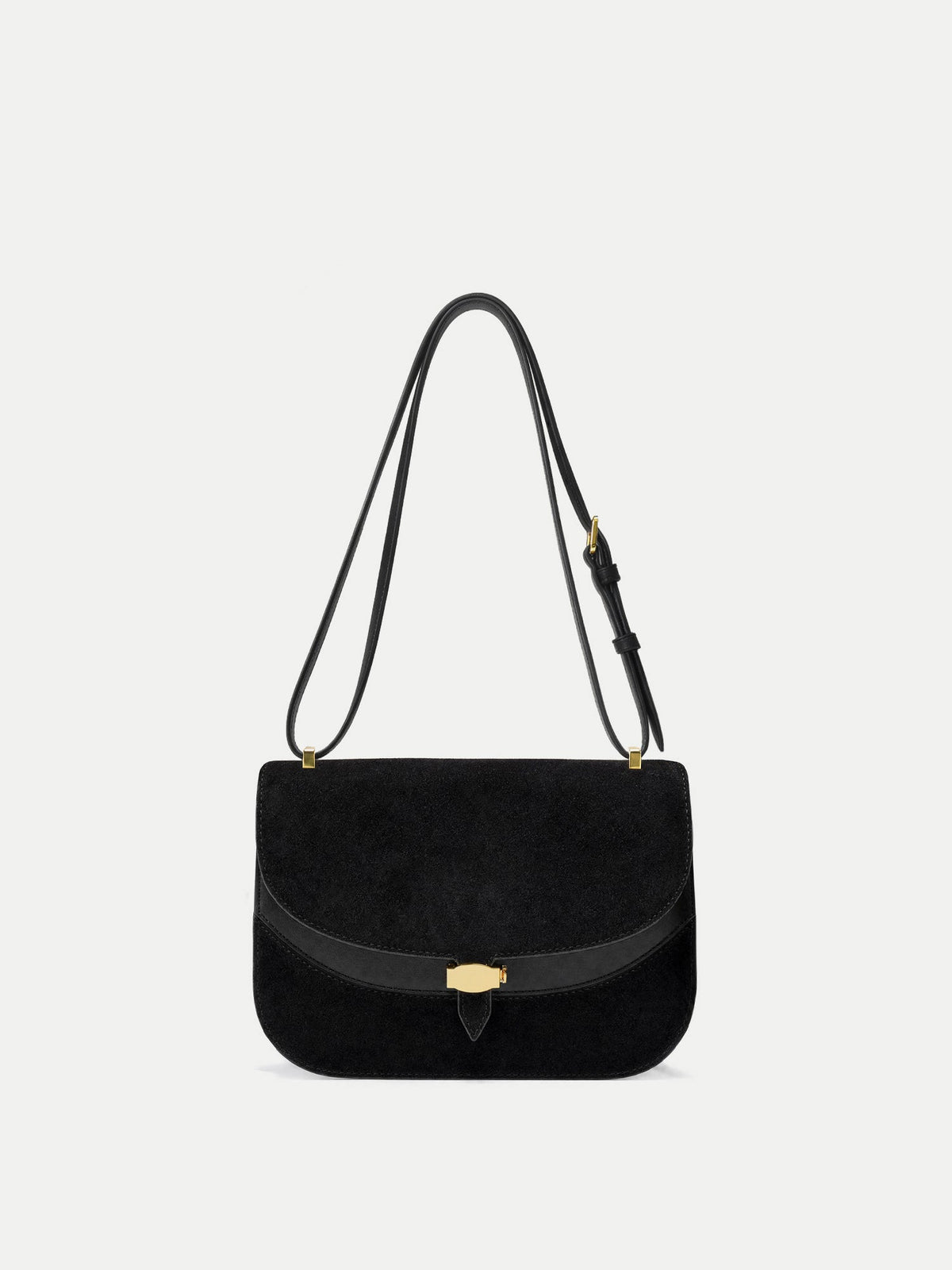 Veronica Beard | Dash Saddle Bag in Black Suede Black
