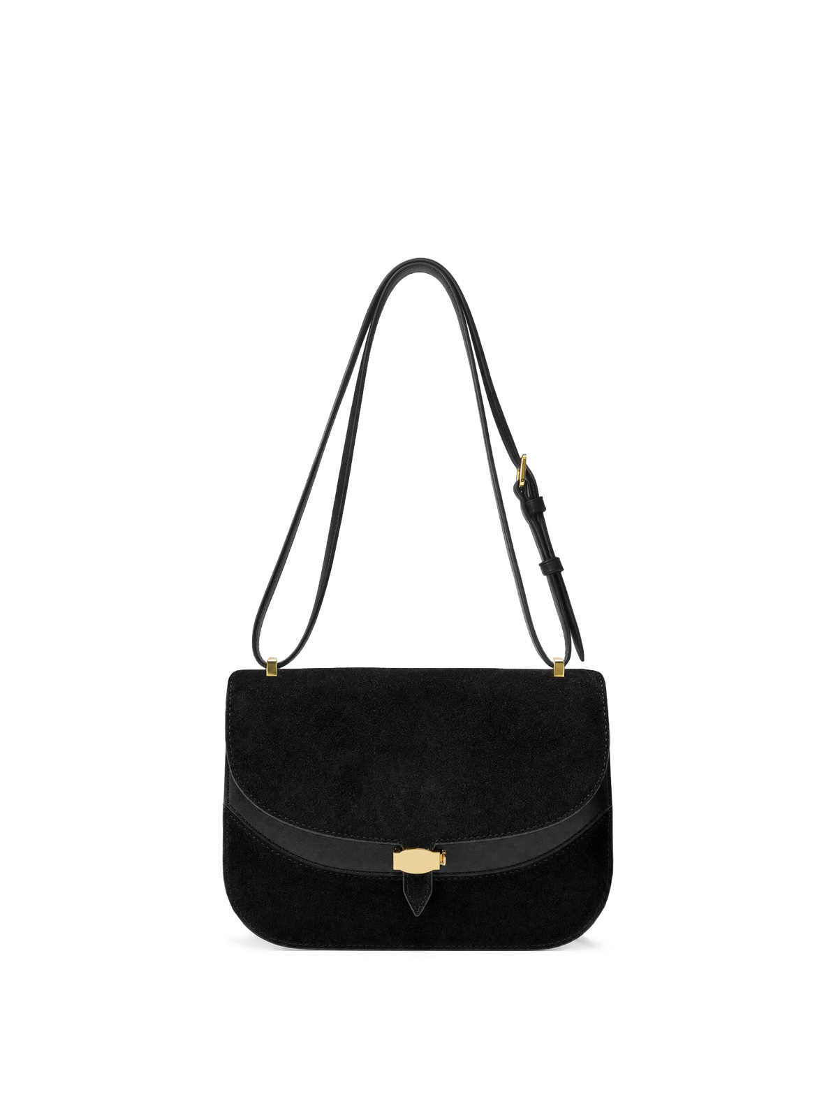 Veronica Beard | Dash Saddle Bag in Black Suede Black