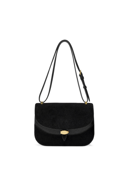 Veronica Beard | Dash Saddle Bag in Black Suede Black