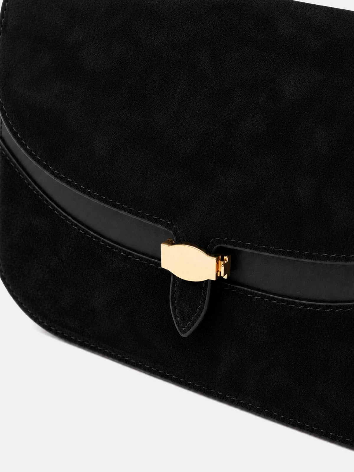 Veronica Beard | Dash Saddle Bag in Black Suede Black