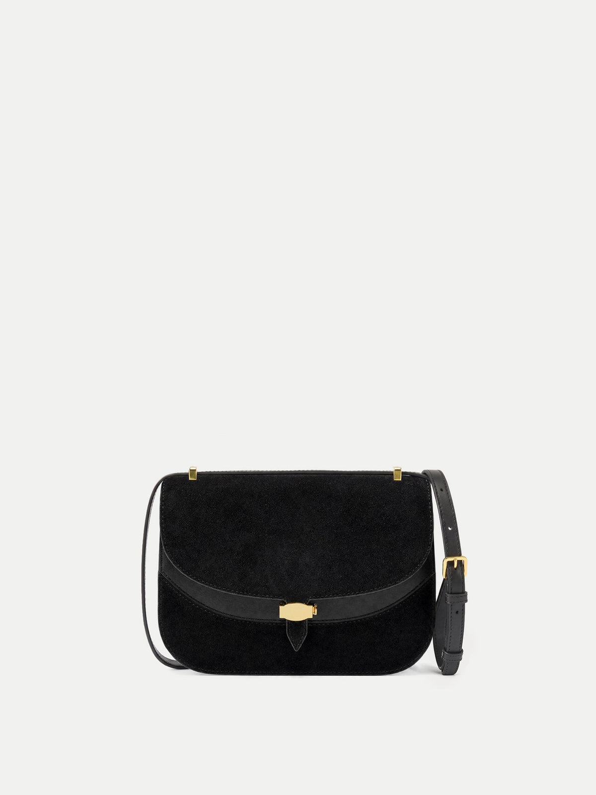 Veronica Beard | Dash Saddle Bag in Black Suede Black