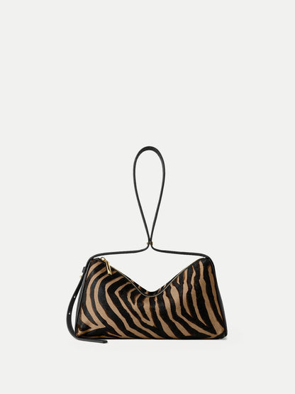 Veronica Beard | Zebra Calf Hair Prism Bag Tan Multi