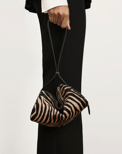 Veronica Beard | Zebra Calf Hair Prism Bag Tan Multi
