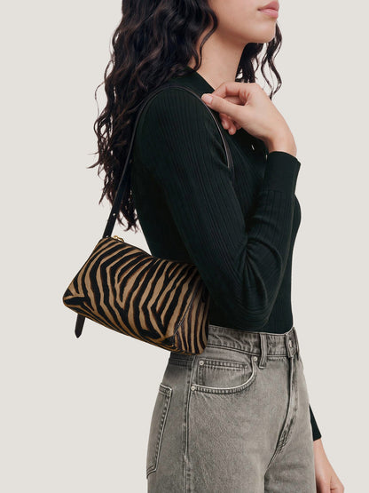 Veronica Beard | Zebra Calf Hair Prism Bag Tan Multi