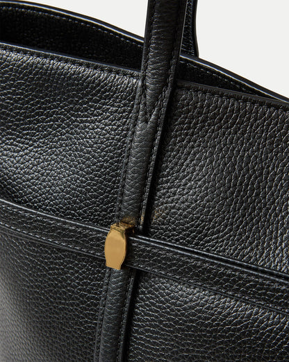 Veronica Beard | Lasso Belted Leather Tote Bag in Black Black