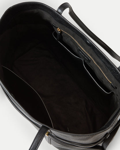 Veronica Beard | Lasso Belted Leather Tote Bag in Black Black
