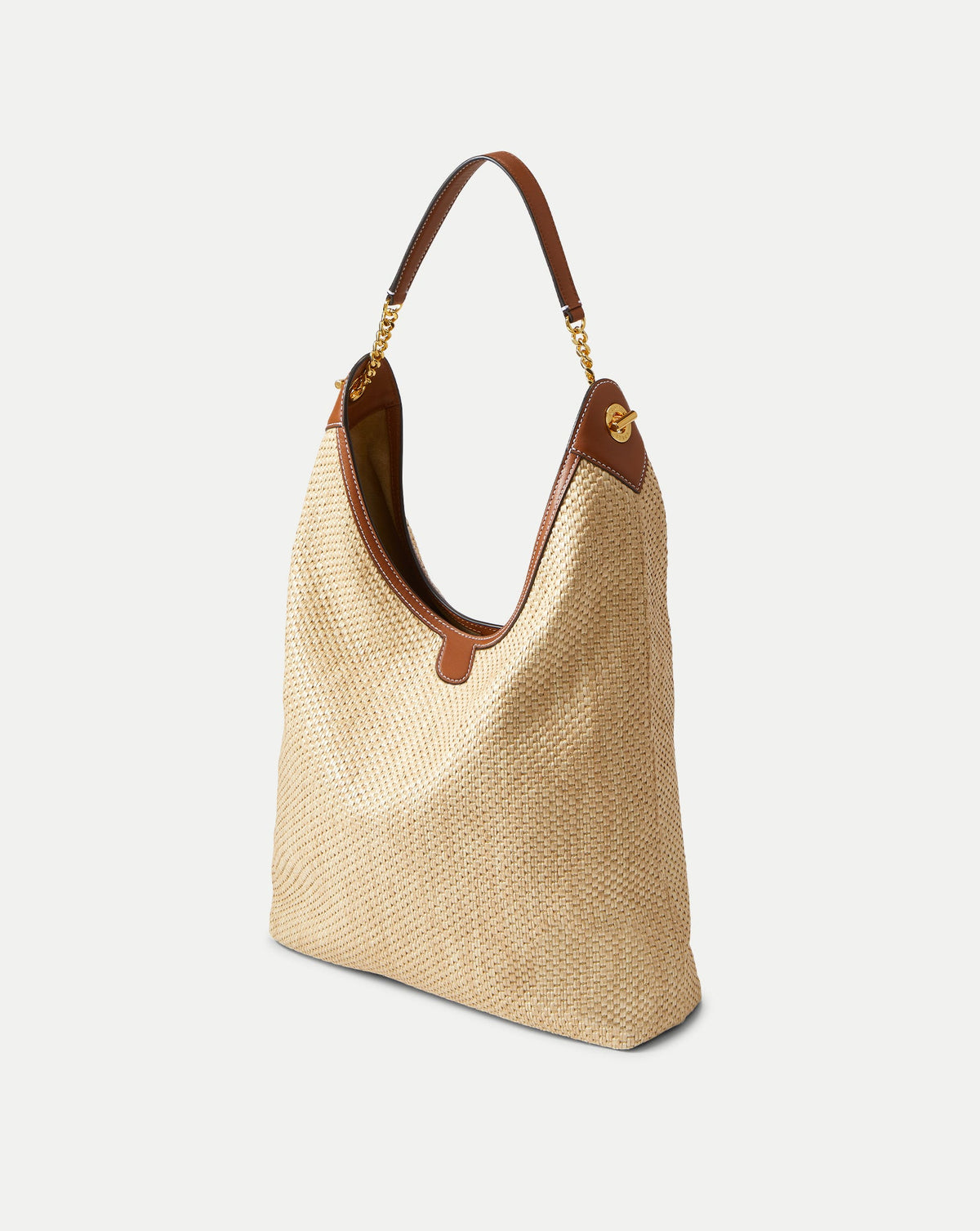 Veronica Beard | Jour Raffia Bag in Brown Leather Hazelwood/Natural Hazelwood/Natural