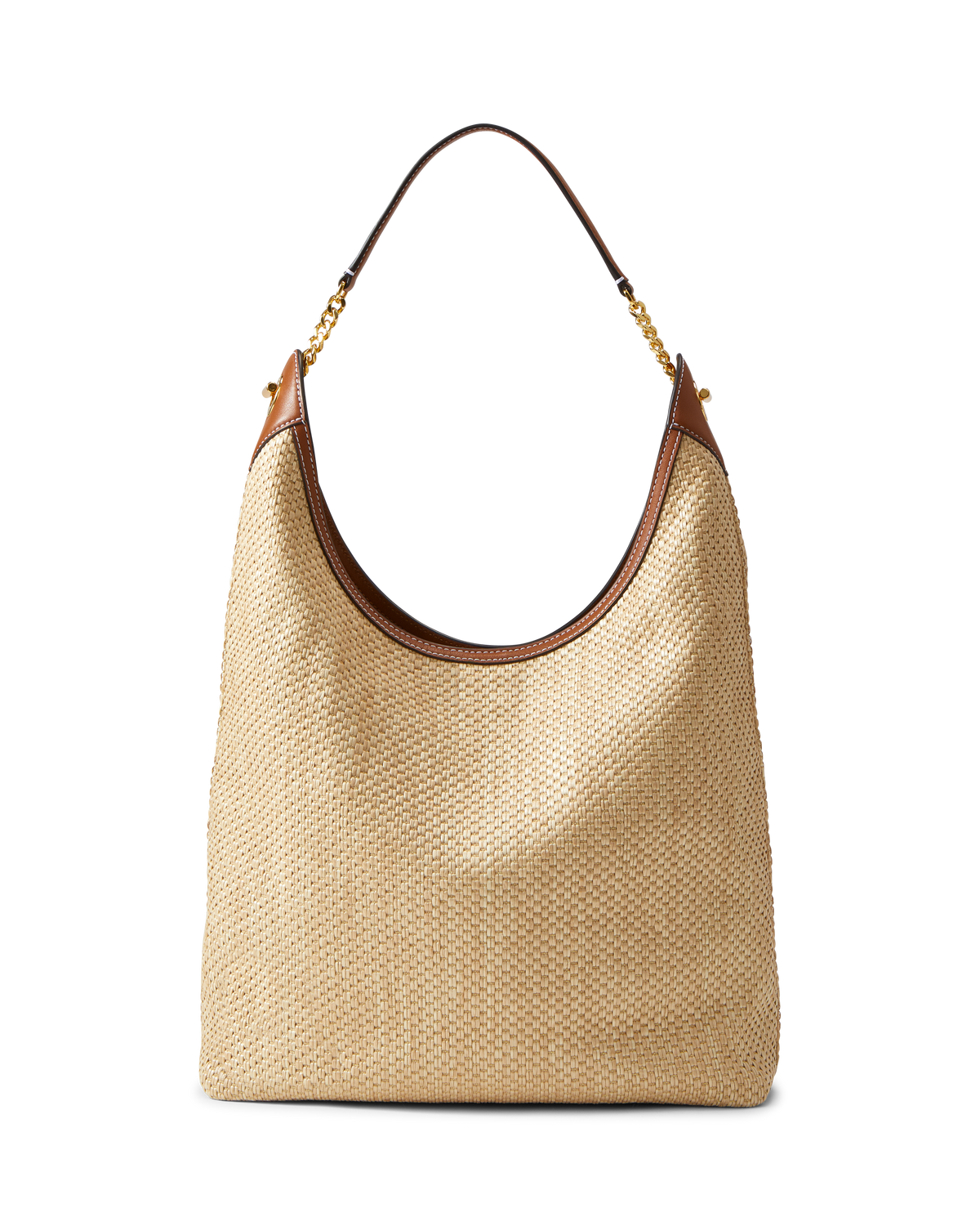Veronica Beard | Jour Raffia Bag in Brown Leather Hazelwood/Natural Hazelwood/Natural