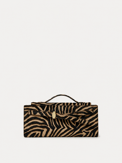 Veronica Beard | Calf Hair Veronica Beard Dash Clutch in Zebra Tan Multi