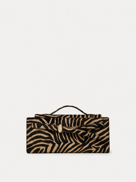 Veronica Beard | Calf Hair Veronica Beard Dash Clutch in Zebra Tan Multi