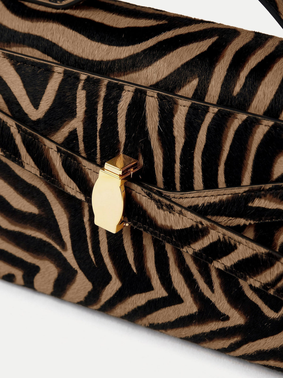 Veronica Beard | Calf Hair Veronica Beard Dash Clutch in Zebra Tan Multi