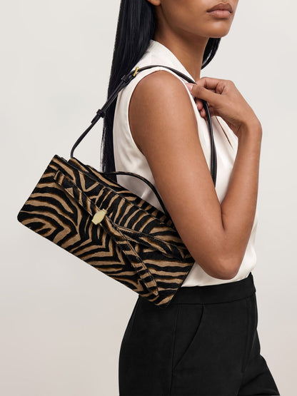 Veronica Beard | Calf Hair Veronica Beard Dash Clutch in Zebra Tan Multi