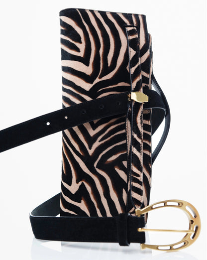 Veronica Beard | Calf Hair Veronica Beard Dash Clutch in Zebra Tan Multi