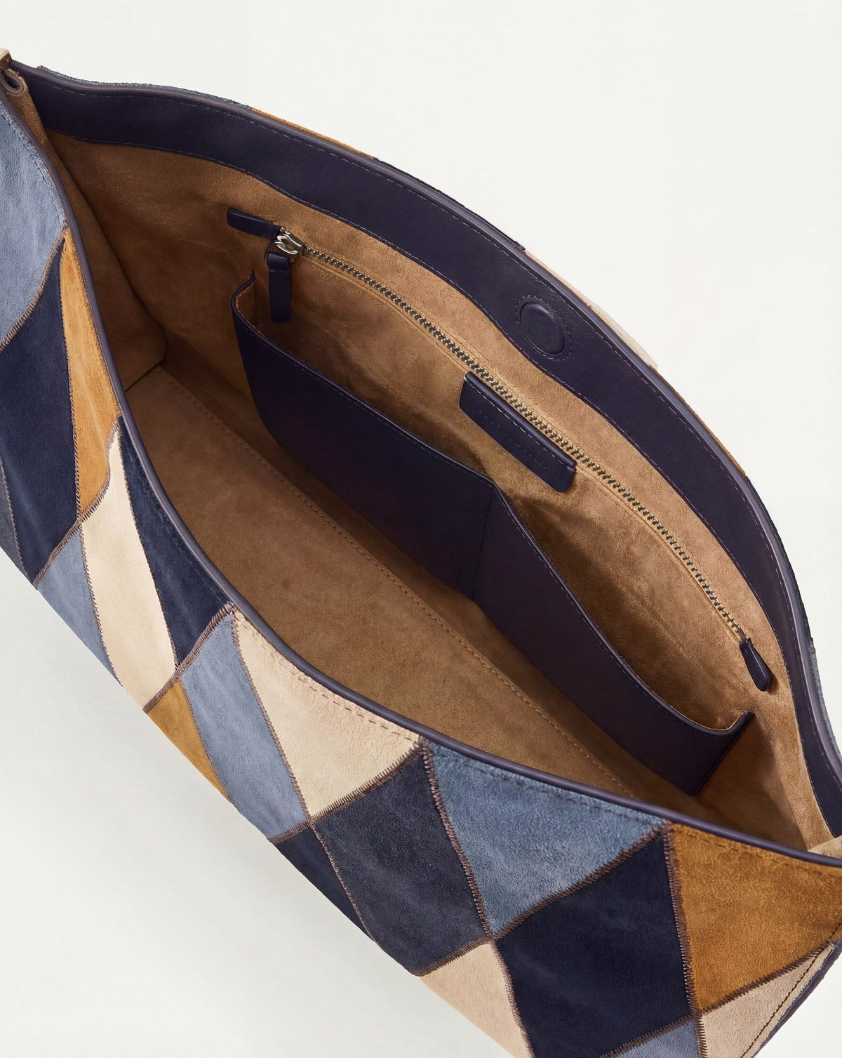 Veronica Beard | Vida Patchwork Shoulder Bag in Blue Multi Blue Multi