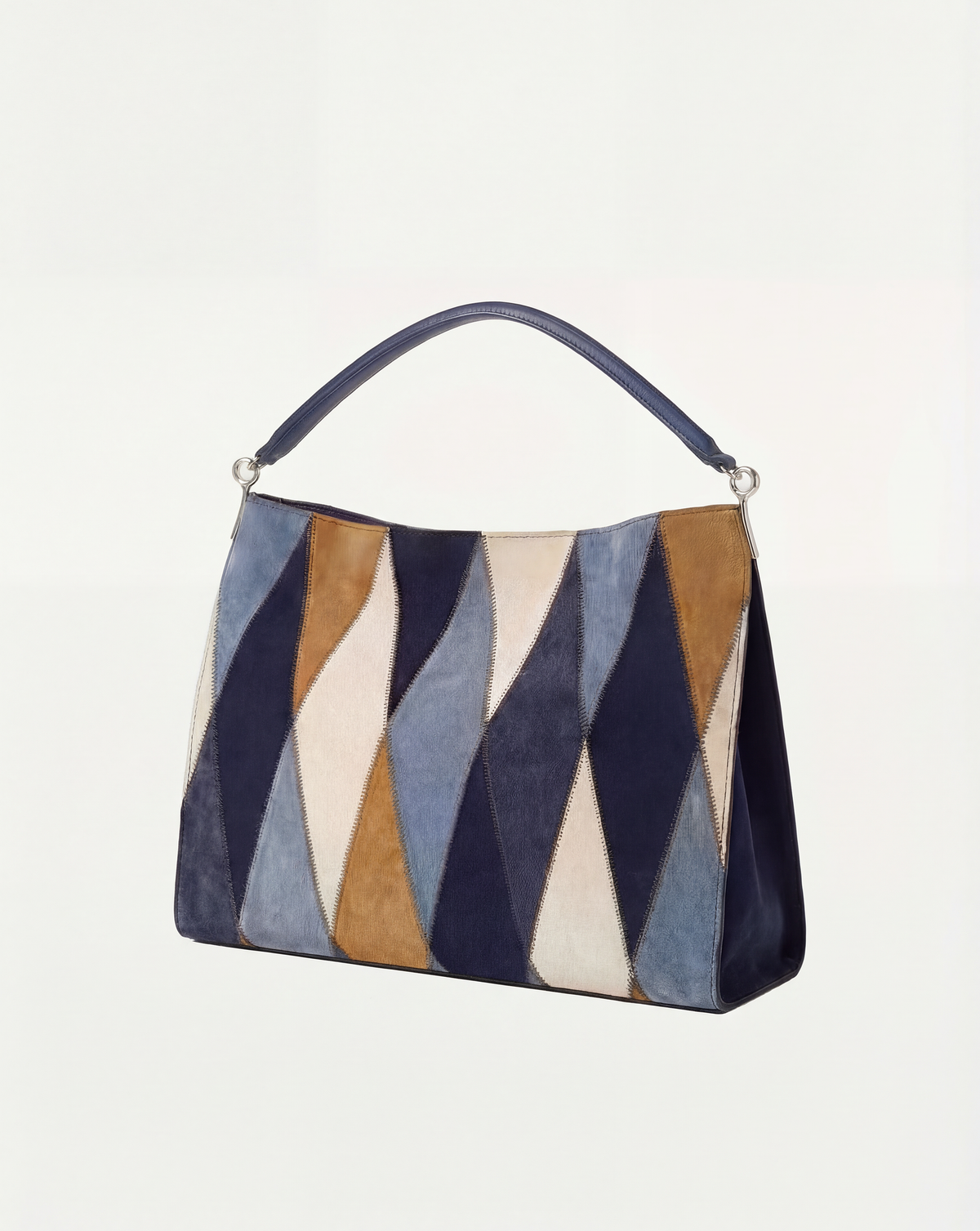 Veronica Beard | Vida Patchwork Shoulder Bag in Blue Multi Blue Multi