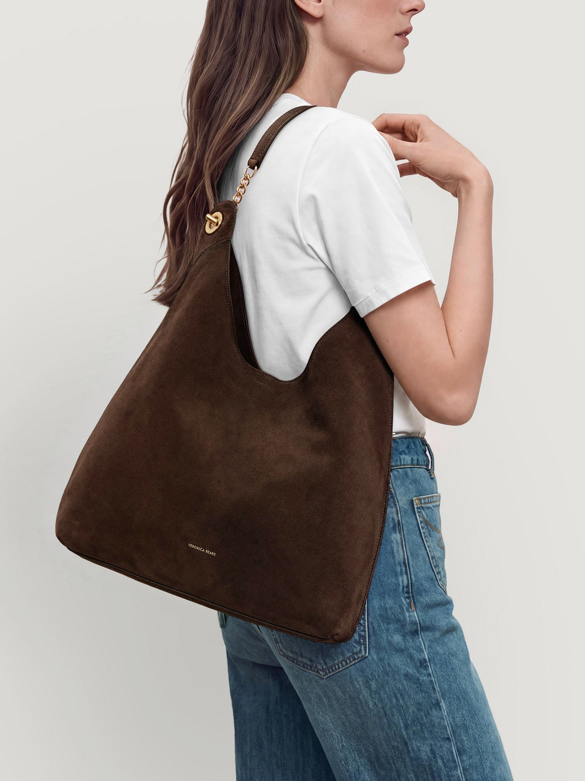 Veronica Beard | Jour Slouchy Shoulder Bag in Dark Brown Espresso