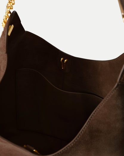 Veronica Beard | Jour Slouchy Shoulder Bag in Dark Brown Espresso