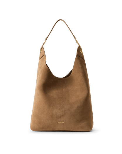 Veronica Beard | Jour Suede Shoulder Bag in Tan Bark Bark
