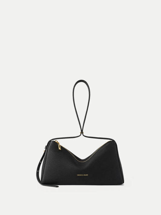 Veronica Beard | Prism Mini Shoulder Bag in Black Leather Black