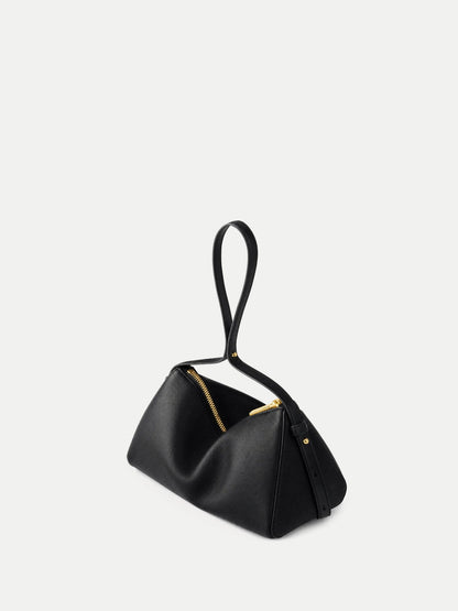 Veronica Beard | Prism Mini Shoulder Bag in Black Leather Black