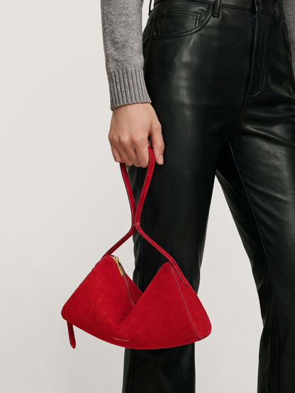 Veronica Beard | Prism Mini Bag in Red Suede Crimson