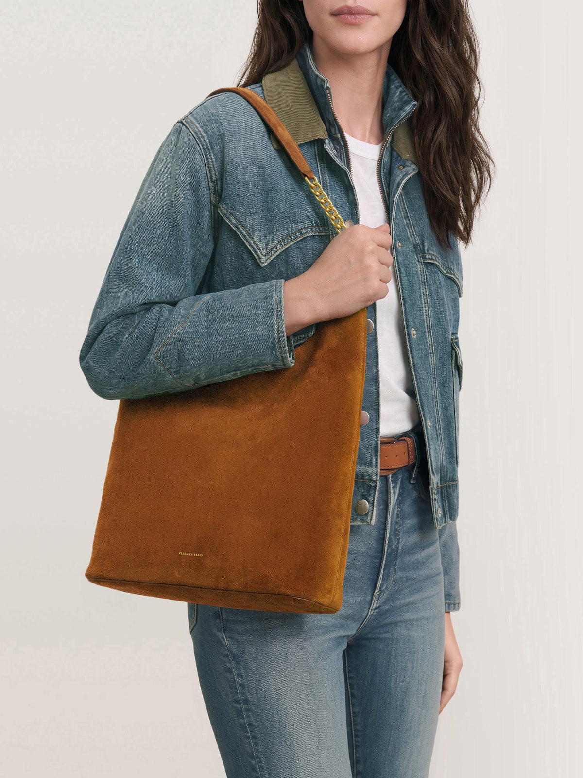 Veronica Beard | Jour Slouchy Shoulder Bag in Brown Tobacco