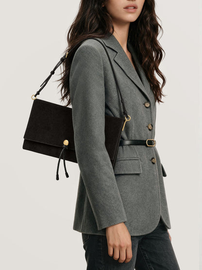 Veronica Beard | Edit Bag in Black Suede Black