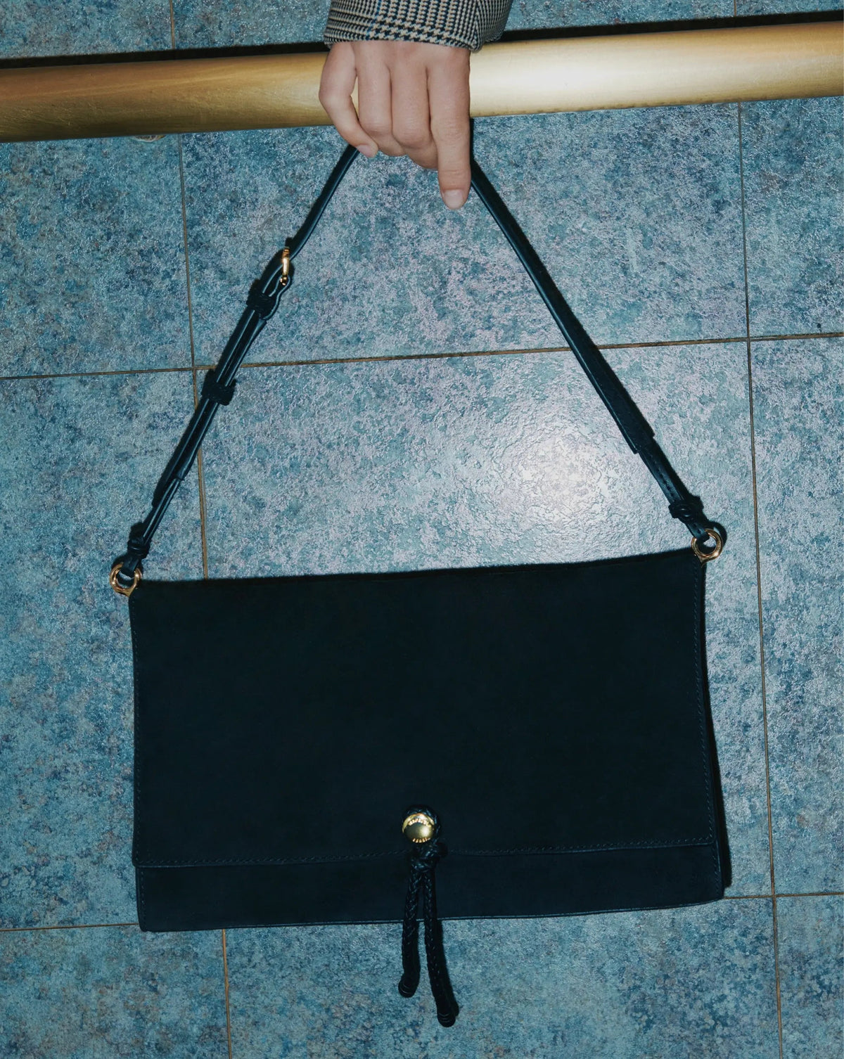 Veronica Beard | Edit Bag in Black Suede Black