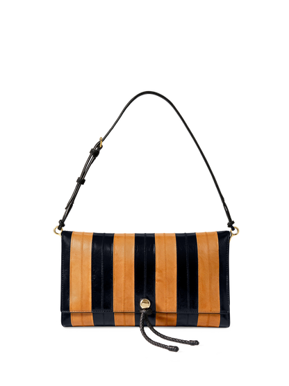 Veronica Beard | Edit Bag in Tan & Black Stripes Acorn Multi Acorn Multi