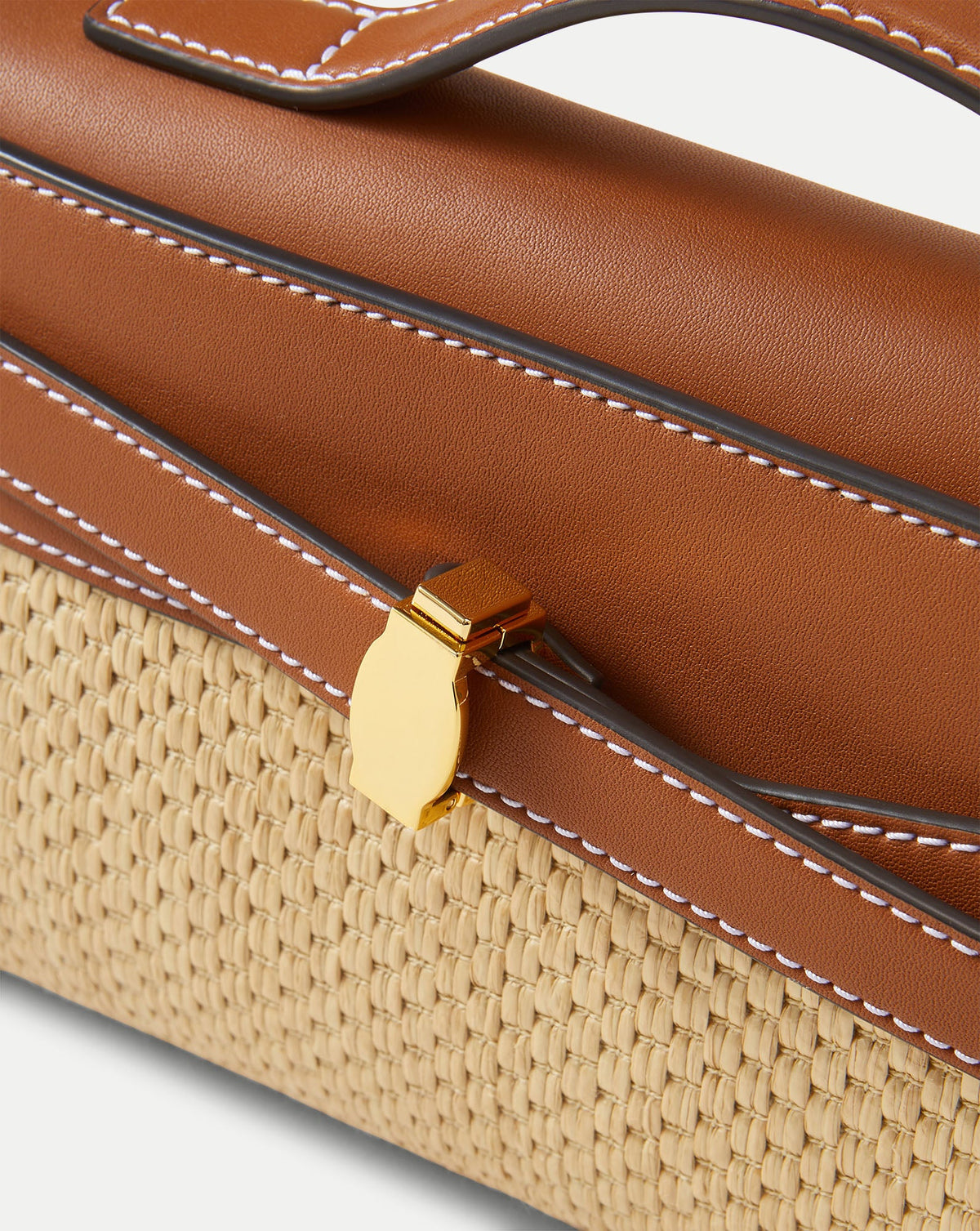 Veronica Beard | Veronica Beard Raffia Dash Clutch in Tan Leather Hazelwood/Natural Hazelwood/Natural
