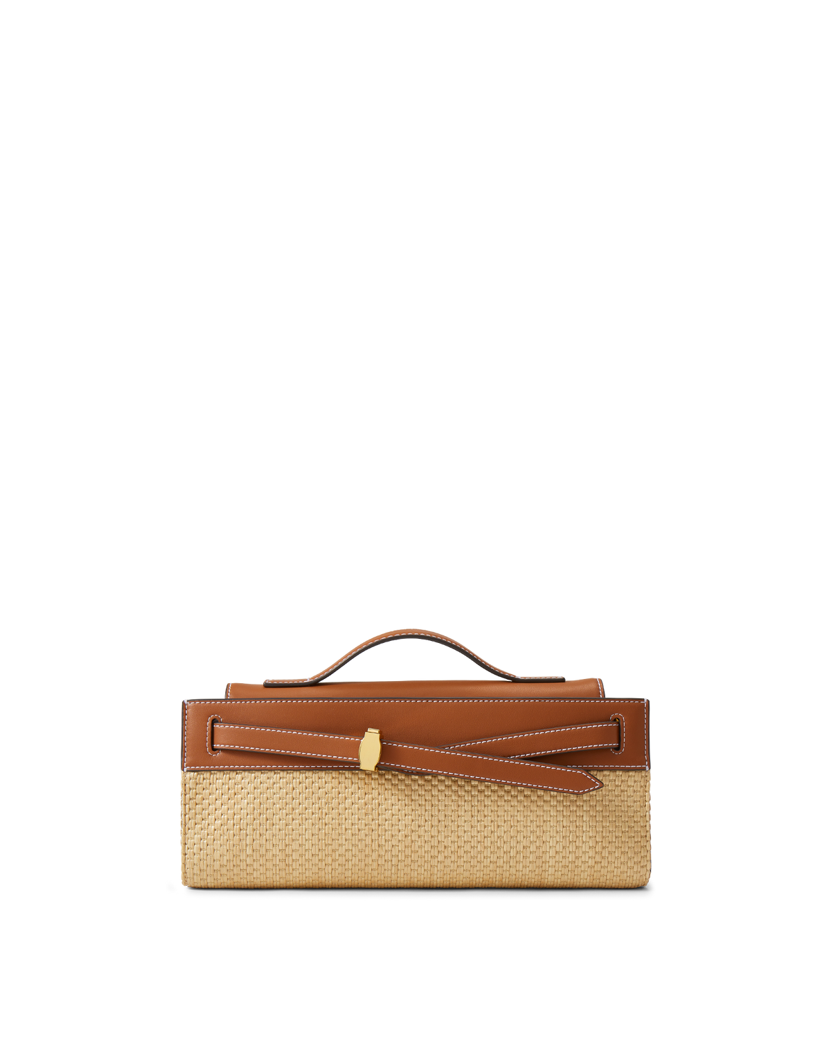 Veronica Beard | Veronica Beard Raffia Dash Clutch in Tan Leather Hazelwood/Natural Hazelwood/Natural