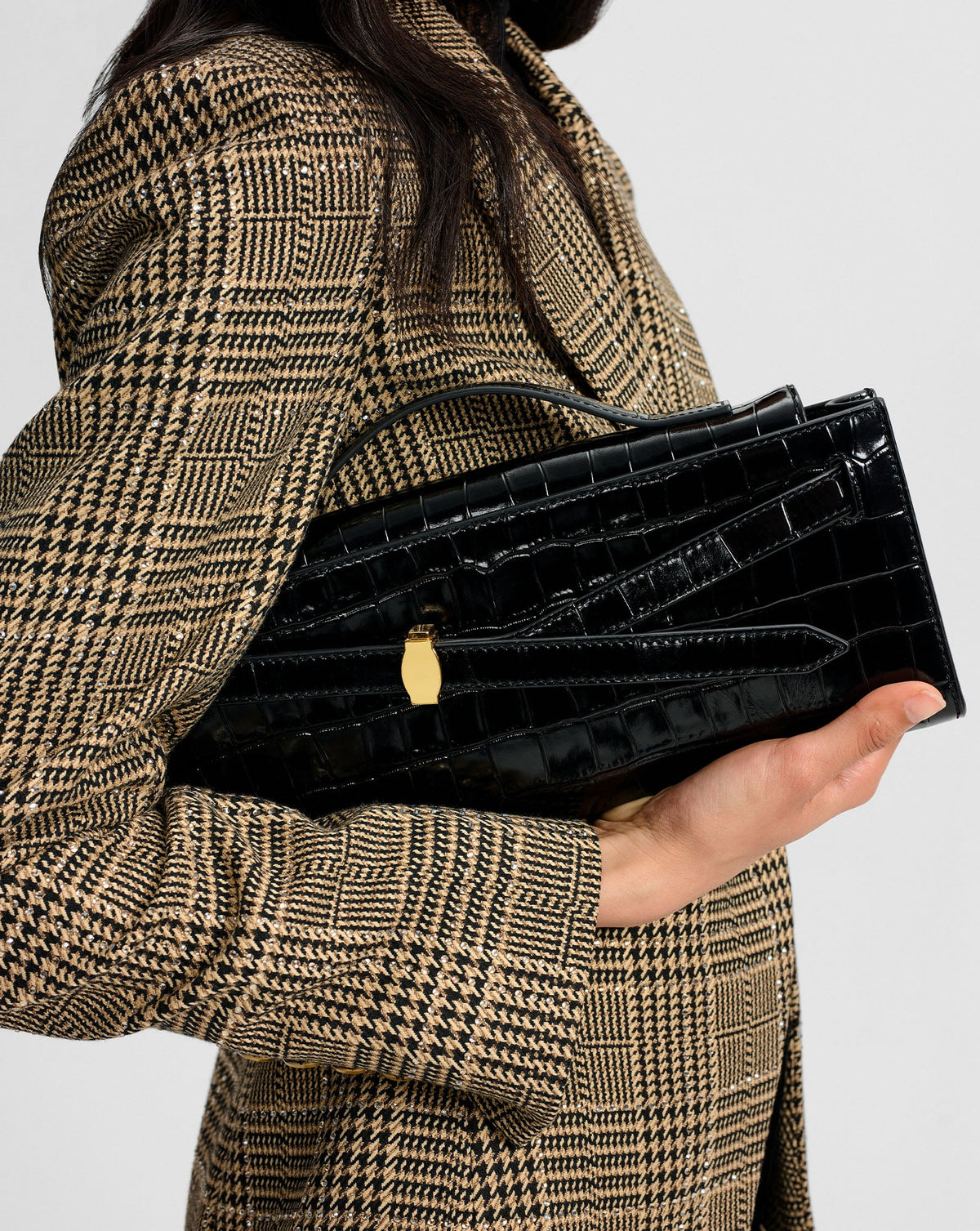 Veronica Beard | Veronica Beard Dash Clutch in Black Black Croc