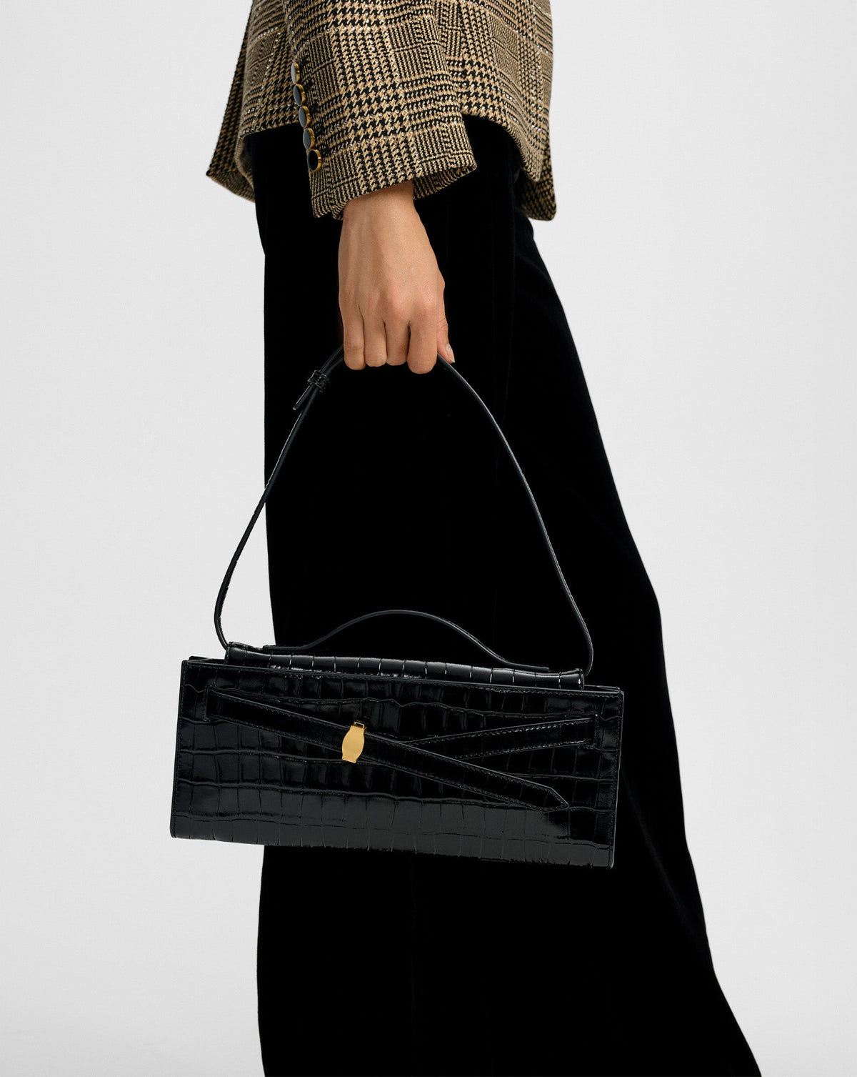 Veronica Beard | Veronica Beard Dash Clutch in Black Black Croc