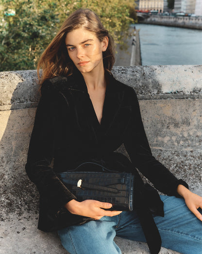 Veronica Beard | Veronica Beard Dash Clutch in Black Black Croc