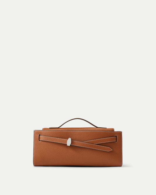 Veronica Beard | Veronica Beard Dash Clutch in Tan Leather Hazelwood Hazelwood