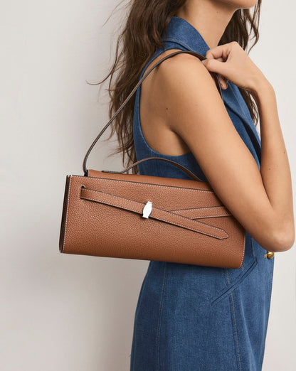 Veronica Beard | Veronica Beard Dash Clutch in Tan Leather Hazelwood Hazelwood