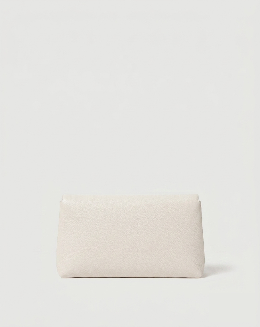 Veronica Beard | Anchor Clutch in Off White Pebbled Leather Off-White