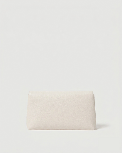 Veronica Beard | Anchor Clutch in Off White Pebbled Leather Off-White