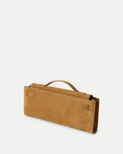 Veronica Beard | Veronica Beard Suede Dash Clutch in Light Brown Acorn Acorn
