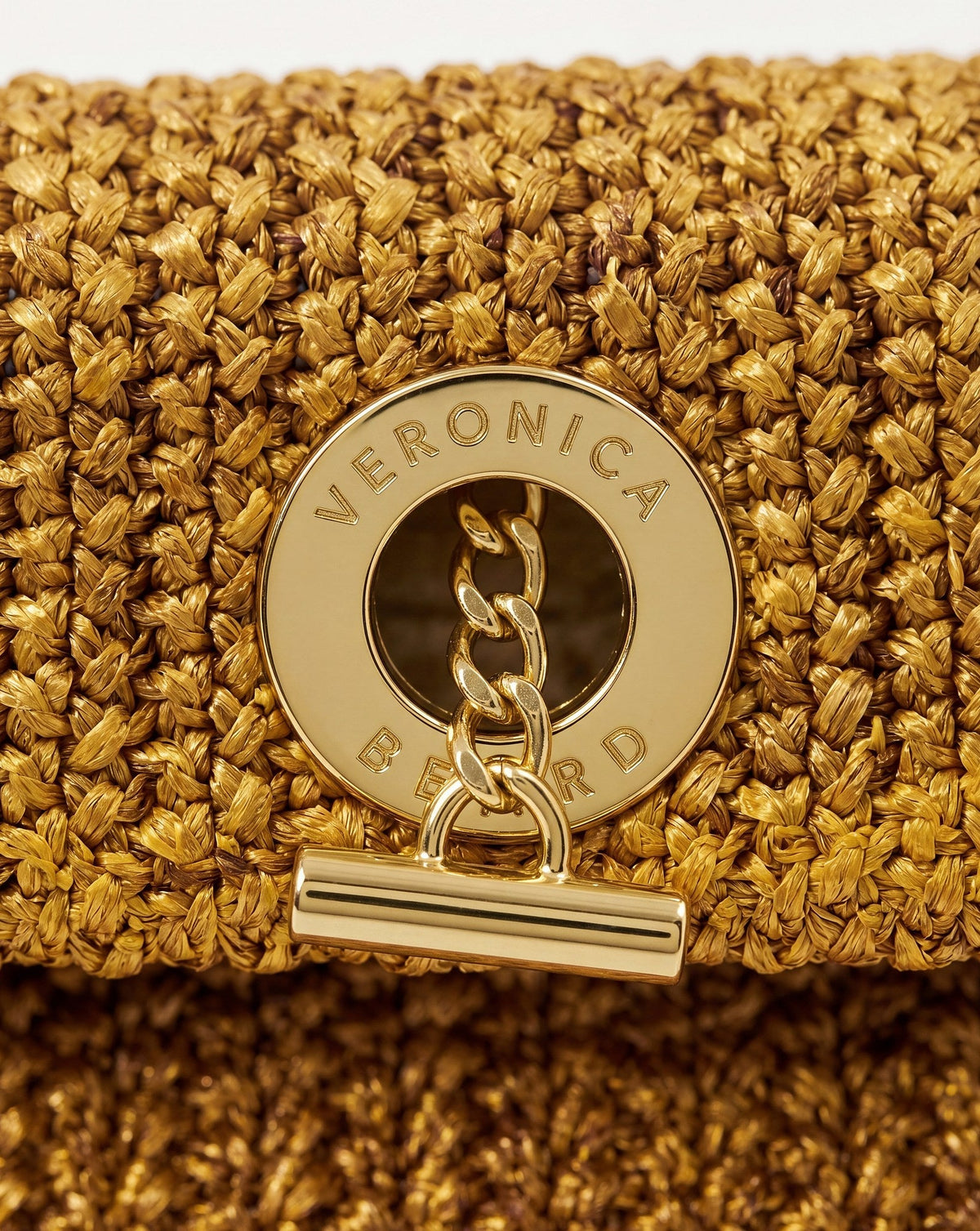 Veronica Beard | Raffia Anchor Clutch in Gold Gold