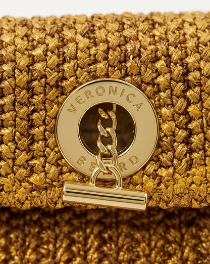 Veronica Beard | Raffia Anchor Clutch in Gold Gold