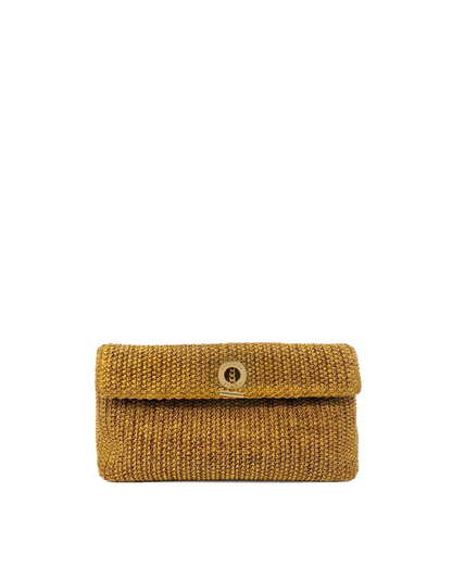 Veronica Beard | Raffia Anchor Clutch in Gold Gold
