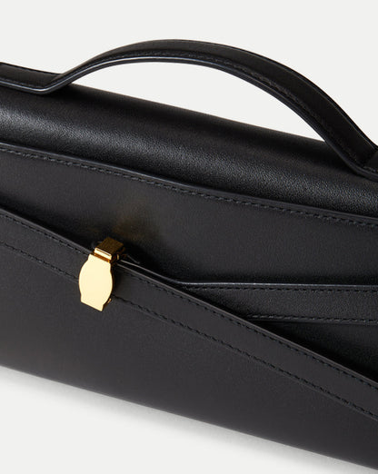 Veronica Beard | Veronica Beard Dash Clutch Bag in Black With Gold Hardware Black