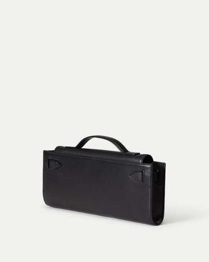 Veronica Beard | Veronica Beard Dash Clutch Bag in Black With Gold Hardware Black
