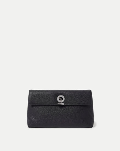 Veronica Beard | Anchor Clutch in Black Pebbled Leather Black