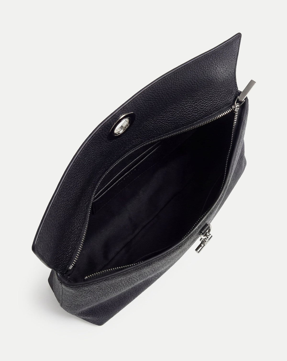 Veronica Beard | Anchor Clutch in Black Pebbled Leather Black