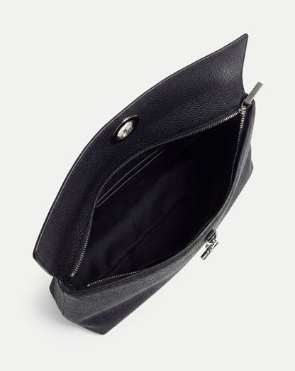 Veronica Beard | Anchor Clutch in Black Pebbled Leather Black